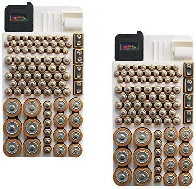 Range Kleen Battery Organizer Storage Case by Holds 82 Batteries Various Sizes WKT4162 Removable Battery Tester (2 Pack)