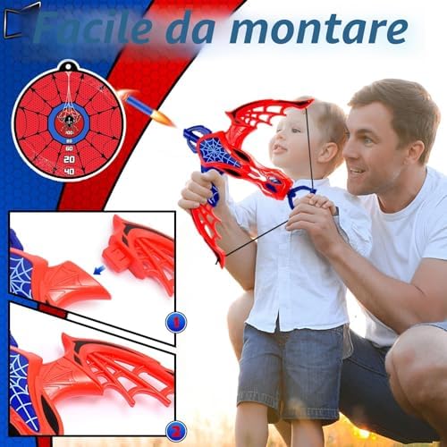 Spider Giocattoli per Bambini 3 4 5 6 7 8 Anni Ragno Freccia e Arco Giocattoli 3-7 Anni Ragazzo Regalo 3-8 Anni Spider Giochi all'aperto per Bambini 3-8 Anni Giochi Bambini Regali Pasqua — foto 4 di 7