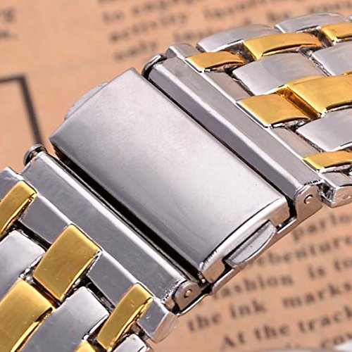 Opino Men\'s Fashion Sport Stainless Steel Belt Quartz Watch Wristwatches, Classic Business Casual Wrist Analog Watches Roman Numeral Dress Waterproof Watch - Black_1