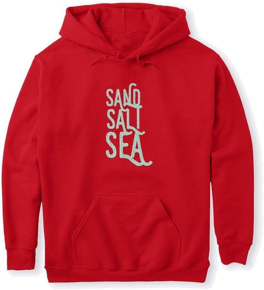 Sand Salt Sea Small (S) Red Sweatshirt Gildan 8oz Heavy Blend Hoodie Clothing