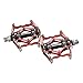 BONMIXC Flat Road Bike Pedals Sealed Bearing Bicycle Pedals 9/16 Aluminum Alloy BMX Bike Pedals Red