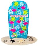 Boogie Board 33 Bodyboard - Durable Fiberclad Deck Phuzion Core Leash - Choose Your Graphics (Hawaiian Hipster, Aqua)
