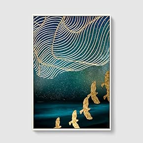 Framed Canvas Home Artwork Decoration Nordic Style Abstract Color Canvas Wall Art for Living Room, Bedroom - 16x24 inches