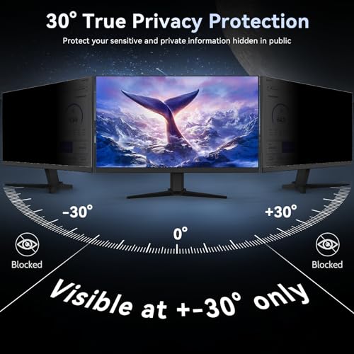 Protescreen Widescreen Computer 27 Inch Privacy Filter, Removable Screen Protector Film, Anti-Spy Blue Light Anti-Spy Coating for PC & Monitor 27 Inch 16:9
