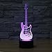 SUPERIORVZND 3D Music Electric Guitar Night Light Remote Control Power Touch Table Desk Optical Illusion Lamps 16 Color Changing Lights Home Decoration Xmas Birthday Gift