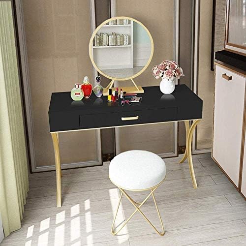 化粧台ミラー クッション付きスツール女の子用引き出し2段付き化粧台多 化粧台ミラー クッション付きスツール女の子用引き出し2段付き化粧台多