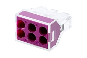 GKEEMARS 50 Pcs Push in Connectors Terminal Block 6 Conductor for Junction Box (6 Conductor)