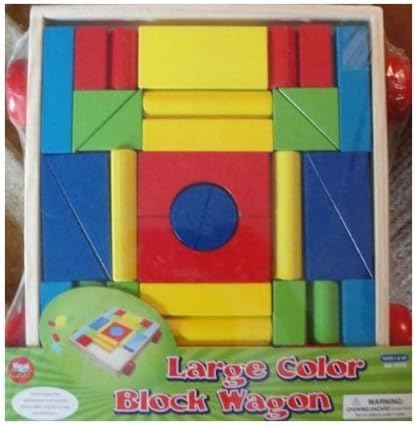 Real Wood Large Color Block Wagon