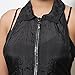 Mane Caper Rhinestone Salon Apron, Professional Quality Thigh Length with Collar Nylon Material Light Weight Extra Durability Protection. Specialized for HairCutting (black)
