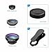VicTsing 3 in 1 Fisheye Lens, 0.4X Super Wide Angle Lens, Macro Lens,2 Detachable Clamps, iPhone Camera Lens for iPhone 8, iPhone7, 6s, 6, 5s and Other Smartphones