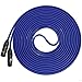 LyxPro 30 Feet XLR Microphone Cable Balanced Male to Female 3 Pin Mic Cord for Powered Speakers Audio Interface Professional Pro Audio Performance and Recording Devices - Blue