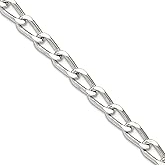 JewelryWeb 925 Sterling Silver Solid Polished 4.3mm Open Link Chain Necklace 24 Inch Lobster Claw Chain Necklace for Women and Men