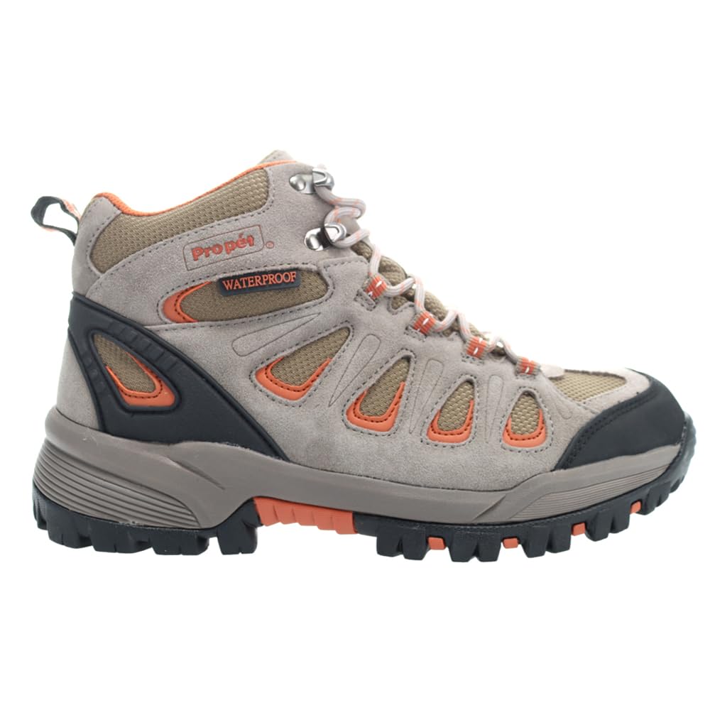 Propét Men’s Ridge Walker Hiking Boots, Gunsmoke/Orange, 14 X-Wide US