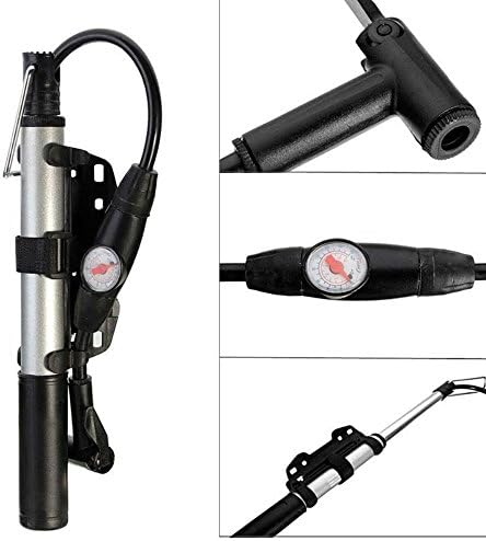 Chollima High-Pressure Mini Bike Pump with Pressure Gauge Aluminum Bicycle Air Pump Long 11inch