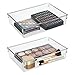 mDesign Plastic Makeup Drawer Organizer for Bathroom Vanities, Countertops - Storage Bin for Makeup Brushes, Eyeshadow Palettes, Lipstick, Lip Gloss, Blush, Concealers - 12 x 9 x 3 - 2 Pack - Clear
