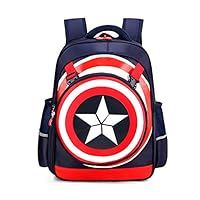 Kids Backpack,Captain America Waterproof Comic School Bag for Boys(Dark Blue)