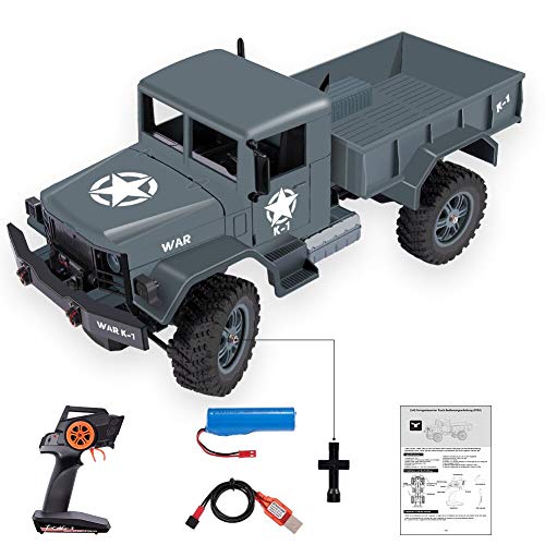 image for RC Cars for Kids,2.4GHZ Remote Control Military Truck 4WD Off-road Cra