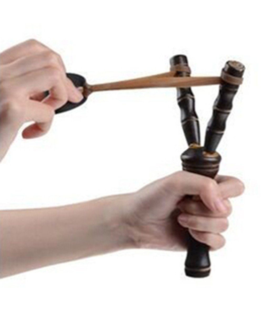 POPLAY Wooden Slingshot Bow Catapult Bamboo Sling Shot Toys,2 Pack