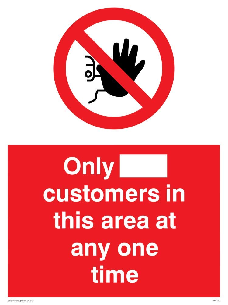 Only [ ] customers in this area at any one time