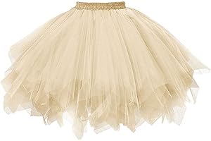 GOOBGS Musever 1950s Vintage Ballet Bubble Skirt Tulle Petticoat Puffy Tutu
