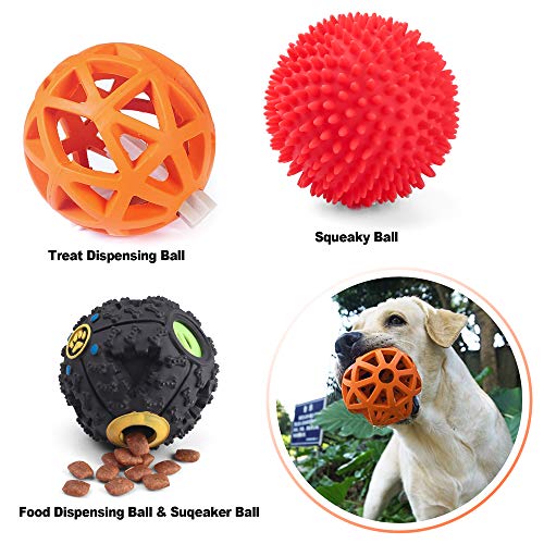 3 Pack Dog IQ Treat Ball, Interactive Food Treat Dispensing Dog Toys