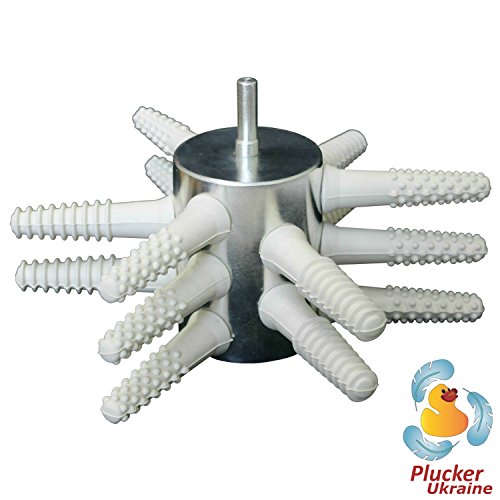 Chicken Plucker Drill Attachments - Poultry Feather Remover 15 Fingers (Broiler Duck) with Best Chicken Plucker Fingers (White)