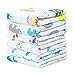 NTBAY 6 Pack Baby Muslin Washcloths, 6 Layers Natural Cotton Newborn Baby Face Towel with Animals Printed Design, Soft and Breathable Reusable Wipes and Shower Gift for Baby Registry, 10x10 inches