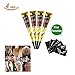 A-parts 4Pcs/set Temporary Tattoo for Body Art Drawing with a Free Stencil Set, Color Black