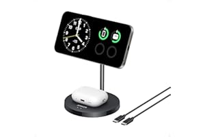 Anker MagSafe Compatible MagGo Charger Stand, iPhone 16 Wireless Charger, 2-in-1 Charging Station, Qi2 Certified 15W Max Char