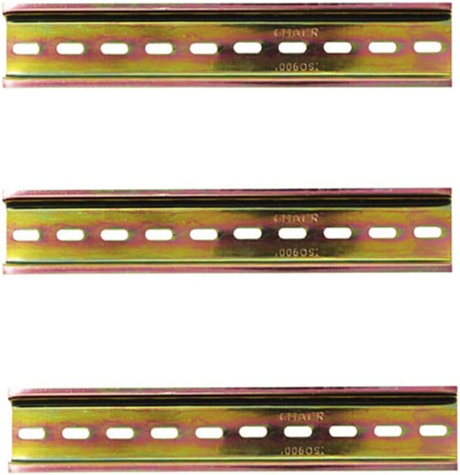 Her Kindness DIN Mounting Rail 35mm Width Slotted Design Steel Rail 8in/20cm Long,for DIN Rail Terminal Series and Contactor(3pcs)