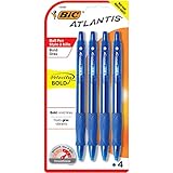 BIC Velocity Bold Retractable Ball Pen, Bold Point (1.6mm), Blue, 4-Count