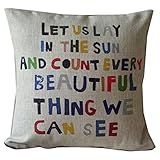 Onker Cotton Linen Square Decorative Throw Pillow Case Cushion Cover 18