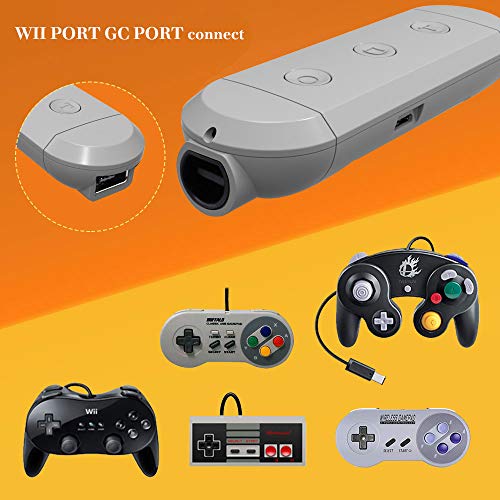 Wireless Gamecube Controller Adapter,J&TOP Wireless Adapter for Nintendo Switch and PC(Works with Wired Gamecube and Classic Edition Controllers)