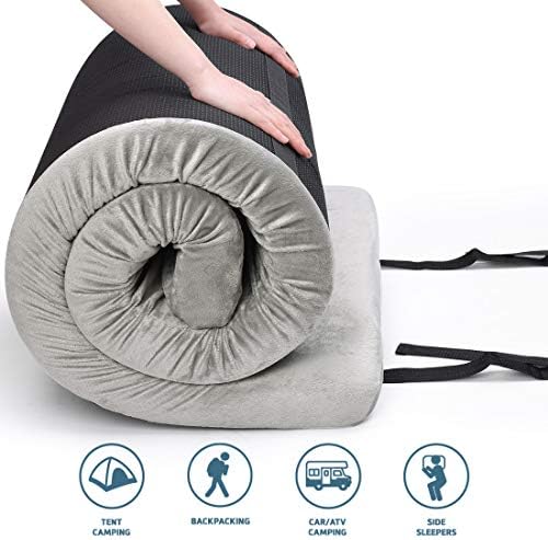 Certipur-US Memory Foam Camping Mattress【Single:75"x30"x2.75" Twin 75"x38"x2.75"】Portable Sleeping Pad Floor Guest Bed Lightweight Outdoor Tent Mattress Removable Waterproof Cover Free Travel Bag