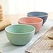 Golandstar Eco Friendly Healthy Wheat Straw Plastic Bowl for Rice,Noodles,Soup, Popcorn, Fruit, Salad,Ice Cream,Cereal Dinner Party Bowls 3pcs Set (3pcs, Blue, Green, Pink)