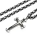 Stainless Steel Cross Pendant Necklace Mens Boys Chain 5mm Byzantine Chain 22