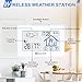 DIGOO Weather Stations Wireless Indoor Outdoor Thermometer Digital Hygrometer with Wireless Sensor, Temperature and Humidity Monitor, Weather Forecast Icon, Time & Date, Backlight
