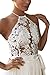 Simplee Apparel Women's Halter Neck Tank Crop Top Sleeveless Lace Vest Bustier White
