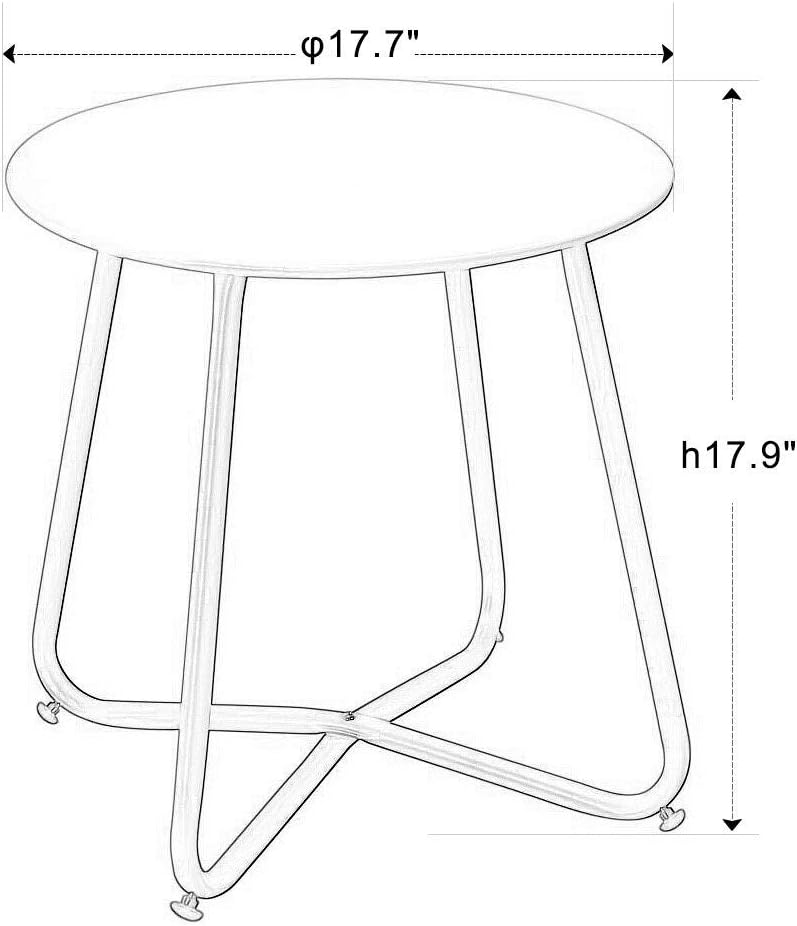 Grand patio Premium Indoor/Outdoor Round Metal Weather-Resistant Side/Accent Table for Patio, Yard, Balcony, Garden (Mint Green): Kitchen & Dining