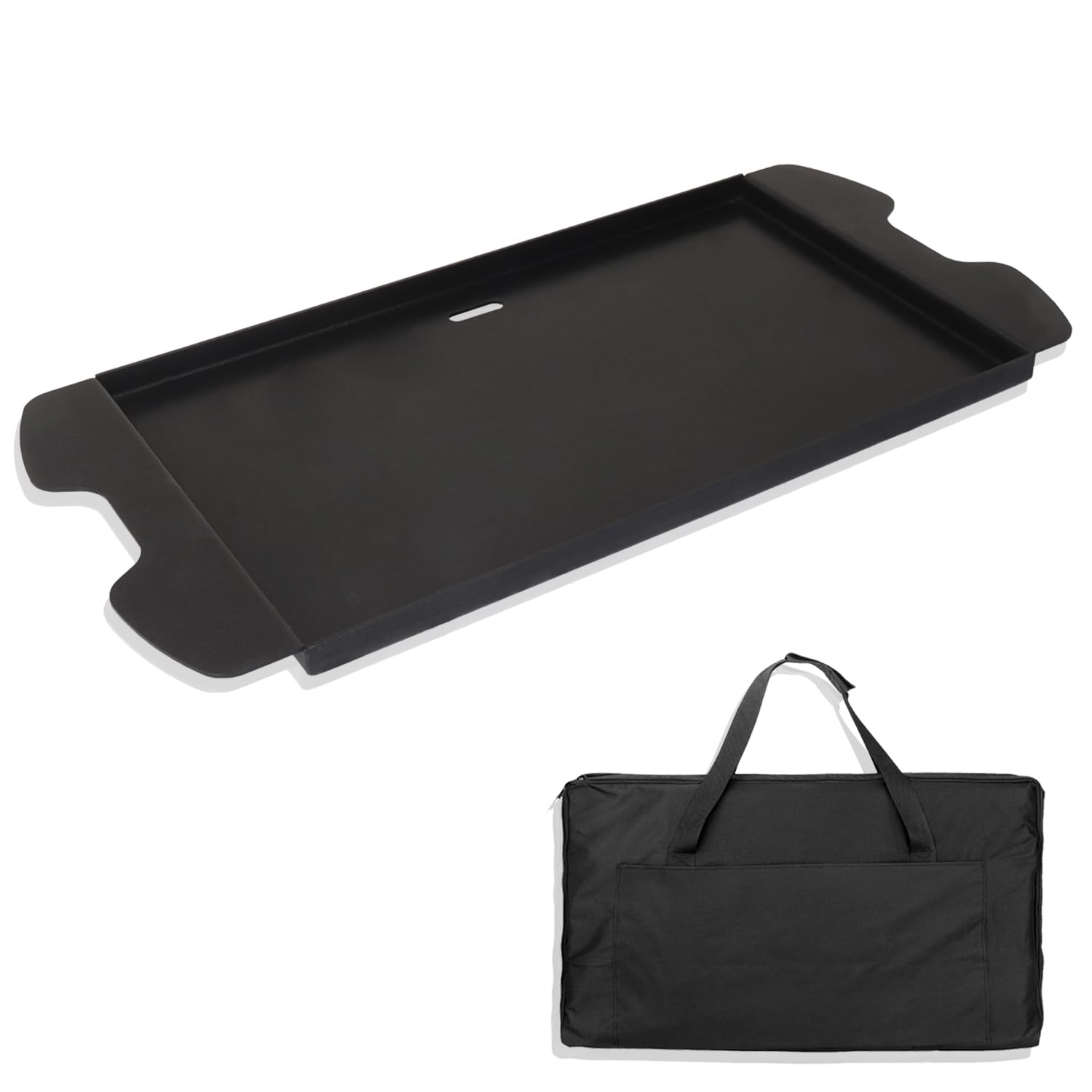 Photo 1 of 7034 Cast Iron Griddle Plate with Carry Bag for Weber Traveler Grills 9010001 9020001?Upgrade Flat Top Griddle Replacement Part for 9030001 9013001 9011701 Weber Traveler Portable Gas Grills,Black