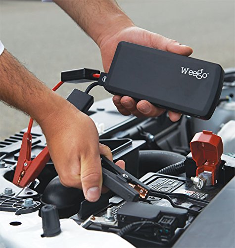 WEEGO JS12 Jump Starter 1400 Peak 400 Cranking Amps Basic Lithium Ion Power Pack USB Charging 100 Lumen LED Flashlight