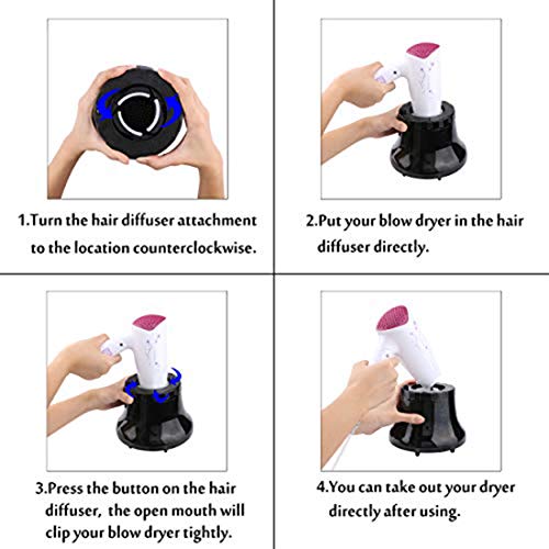 Hair Diffuser, Yebeauty Hair Diffuser Attachment, Hair Dryer Diffuser Professional Salon Tool for Fine Thick Curly Frizzy and Wavy Hair Suitable for 1.7-inch to 2.6-inch Blow Dry