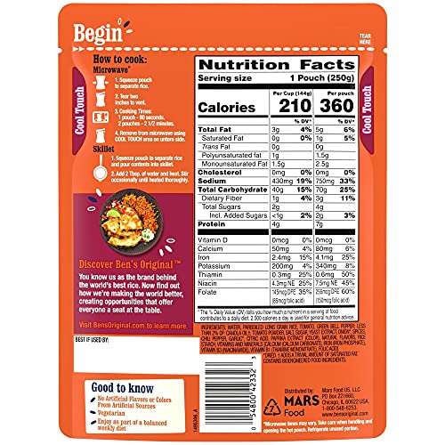 BEN’S ORIGINAL READY RICE SPANISH STYLE FLAVORED RICE, EASY DINNER SIDE, 8.8 OZ POUCH