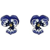 Handmade Pansy Flower Earrings for Women/Adults.