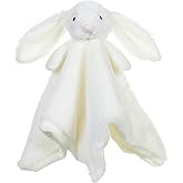 Apricot Lamb Stuffed Animals Cream Bunny Rabbit Security Blanket Infant Nursery Character Blanket Luxury Snuggler Plush Baby Lovey(Cream Bunny)