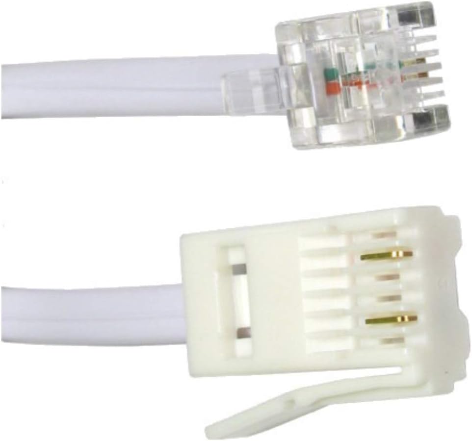 Rhinocables ADSL RJ11 High-Speed Telephone & Internet Cable | Universal Compatibility For BT, Modem, Router, Landline & Broadband | Durable Copper Core For Optimal Signal (30m,White,Pack Of 1 - View #10