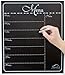 Decorative Menu Chalkboard | Beautiful Chalkboard Menu Planner | Kitchen Chalkboard Menu | 14” x 16” | Charcoal Black | Vinyl Waterproof Removable Repositionable by Rumala & Co