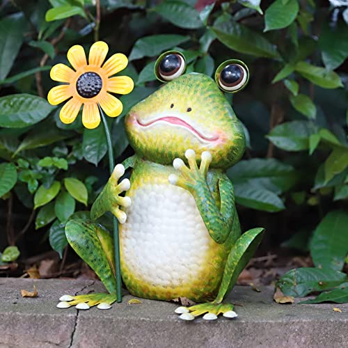 Garden Frog Statue Outdoor Decor Metal Frog Yard Art Sculpture Pricepulse