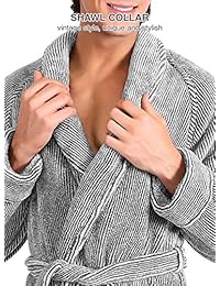 David Archy - Albornoz de forro polar para hombre (cuello de 3 4 de largo)