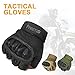 FREETOO Tactical Gloves Military Rubber Hard Knuckle Outdoor Gloves (Black Half Finger, XL:9.2